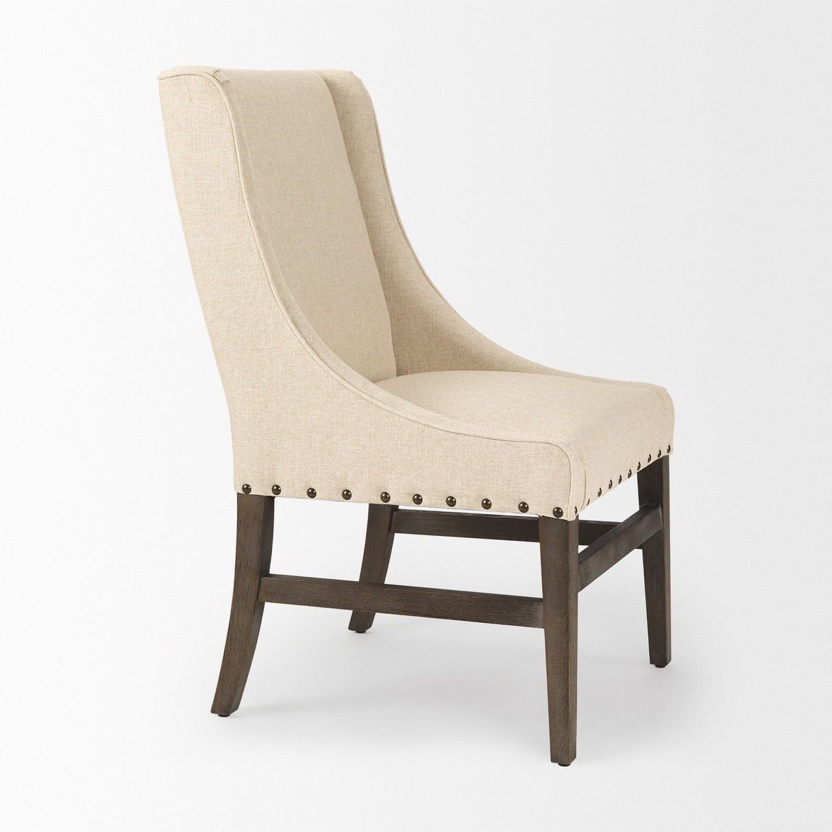 Kensington I Cream Fabric and Solid Wood Dining Chair by Mercana at Eve Furniture