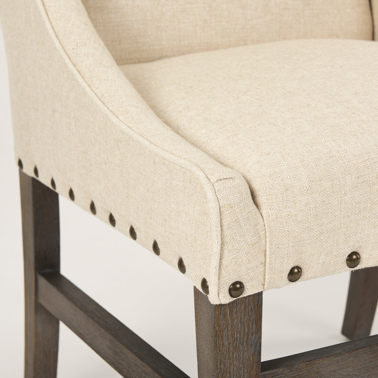 Kensington I Cream Fabric and Solid Wood Dining Chair by Mercana at Eve Furniture