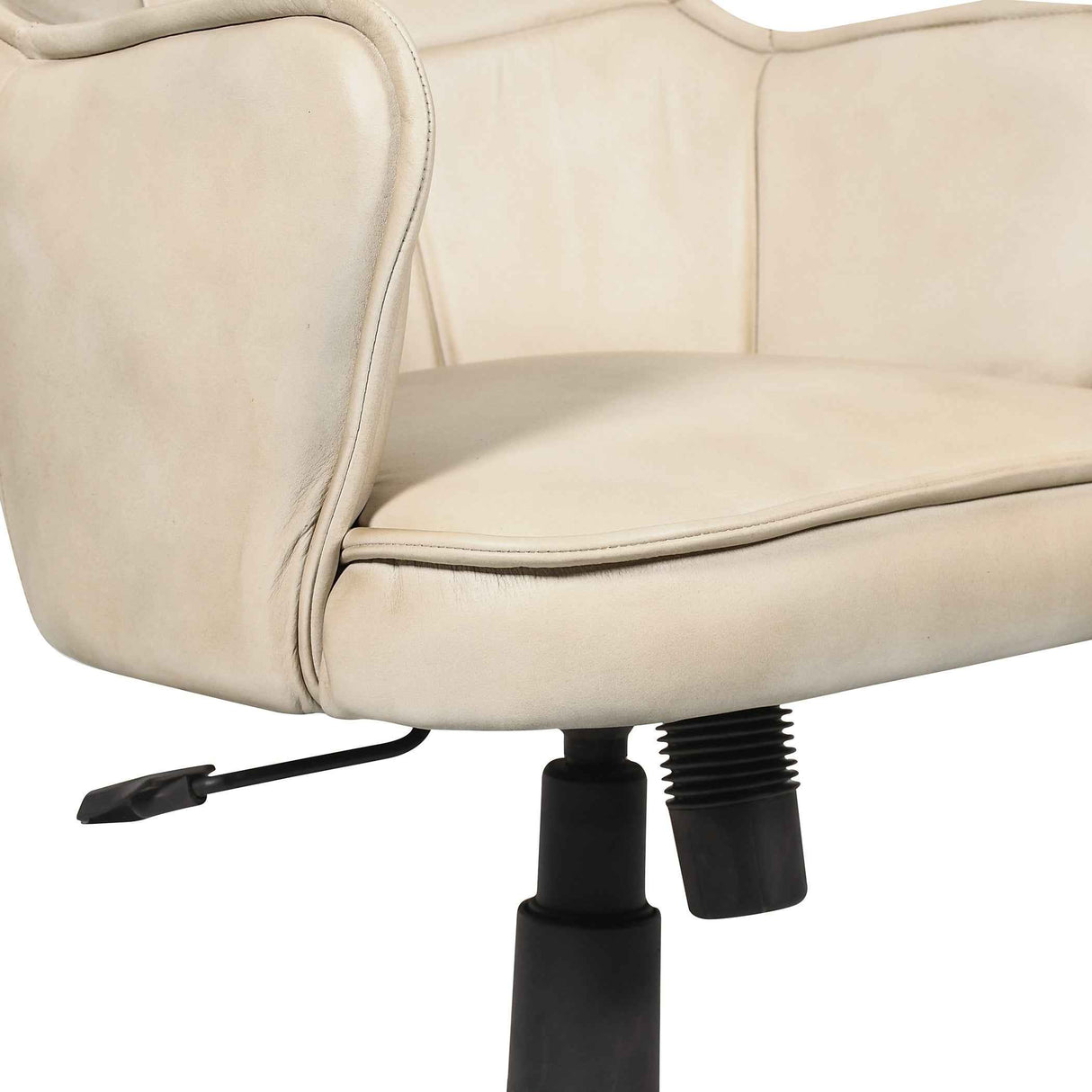 Kent Swivel Desk Chair in Antique Ivory Leather by Home Trends & Design at Eve Furniture