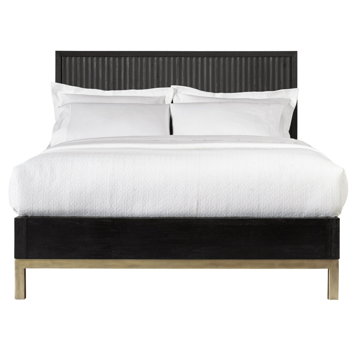 Kentfield Solid Wood Full Platform Bed in Black Drifted Oak by Modus Furniture at Eve Furniture