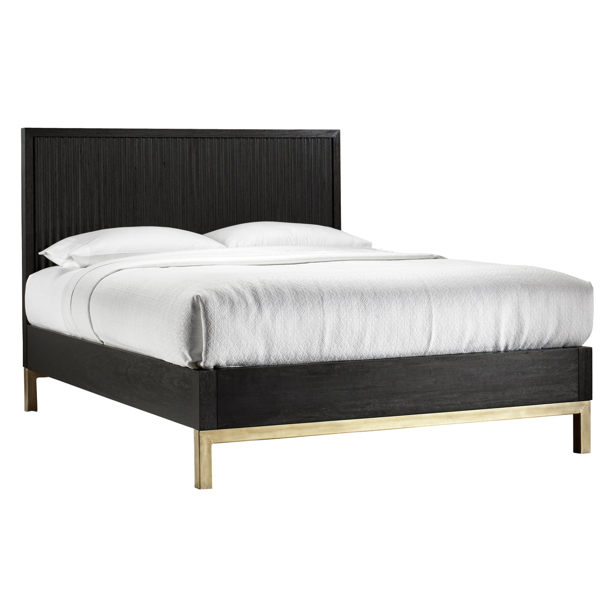 Kentfield Solid Wood Full Platform Bed in Black Drifted Oak by Modus Furniture at Eve Furniture
