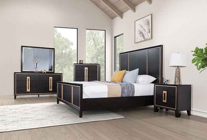 Kenyada Espresso 4-Piece Queen Bedroom Set by Furniture of America at Eve Furniture