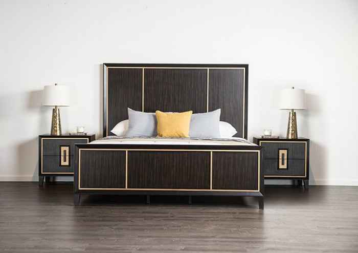 Kenyada Espresso 4-Piece Queen Bedroom Set by Furniture of America at Eve Furniture