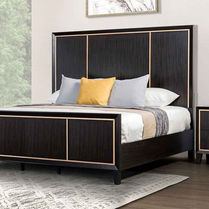 Kenyada Espresso 4-Piece Queen Bedroom Set by Furniture of America at Eve Furniture