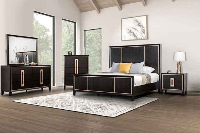 Kenyada Espresso 4-Piece Queen Bedroom Set by Furniture of America at Eve Furniture