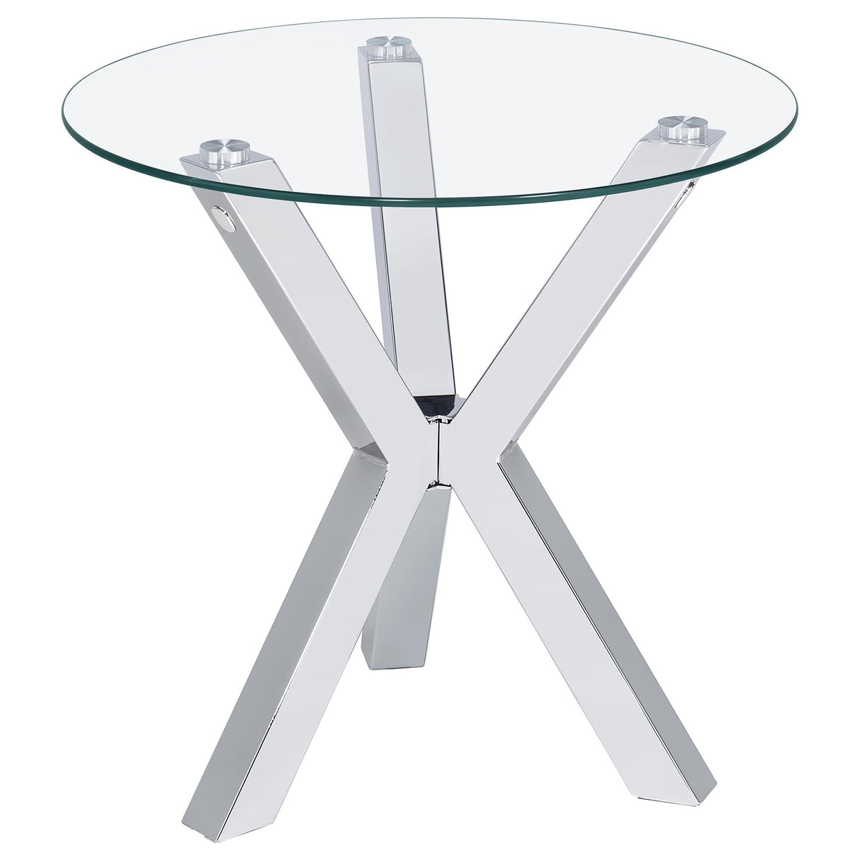 Kenzie Chrome 2-Piece Round Coffee and End Table Set by Coaster at Eve Furniture
