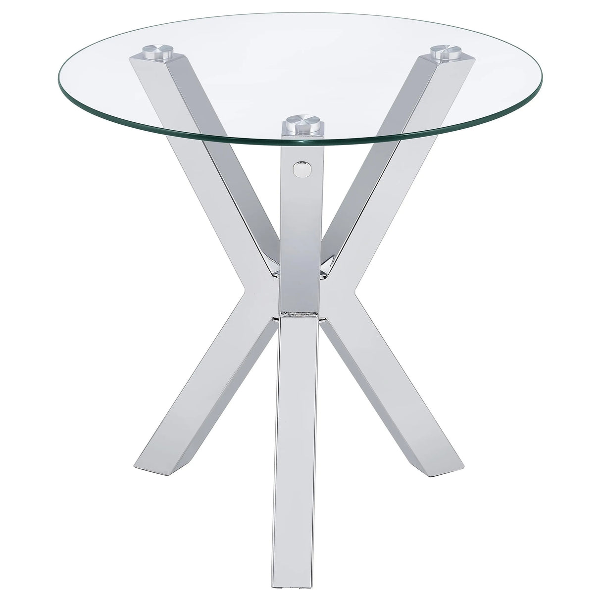 Kenzie Chrome 2-Piece Round Coffee and End Table Set by Coaster at Eve Furniture