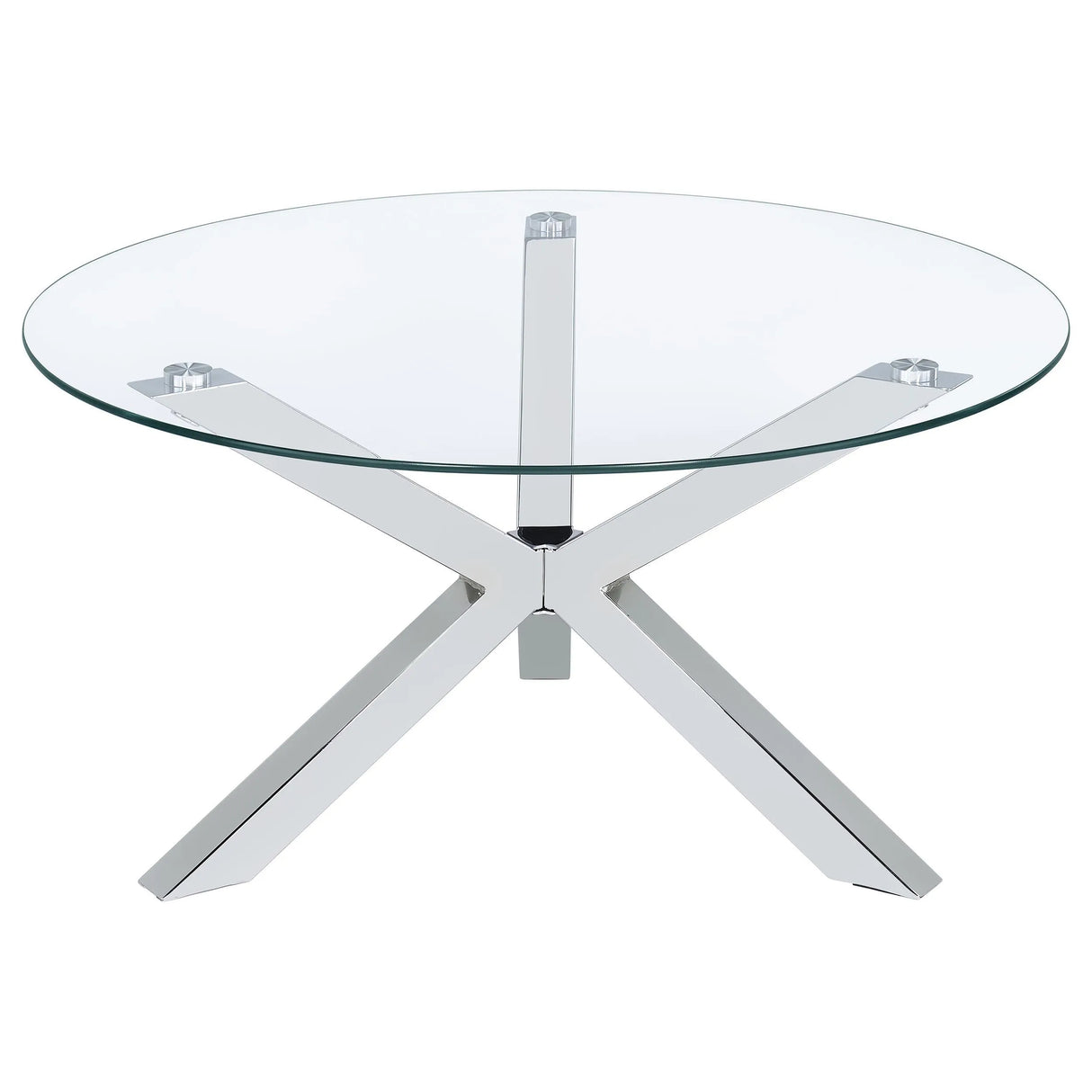 Kenzie Chrome 2-Piece Round Coffee and End Table Set by Coaster at Eve Furniture