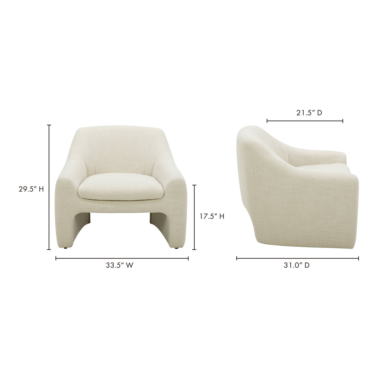 Kenzie Dune Accent Chair by Moe's Home at Eve Furniture
