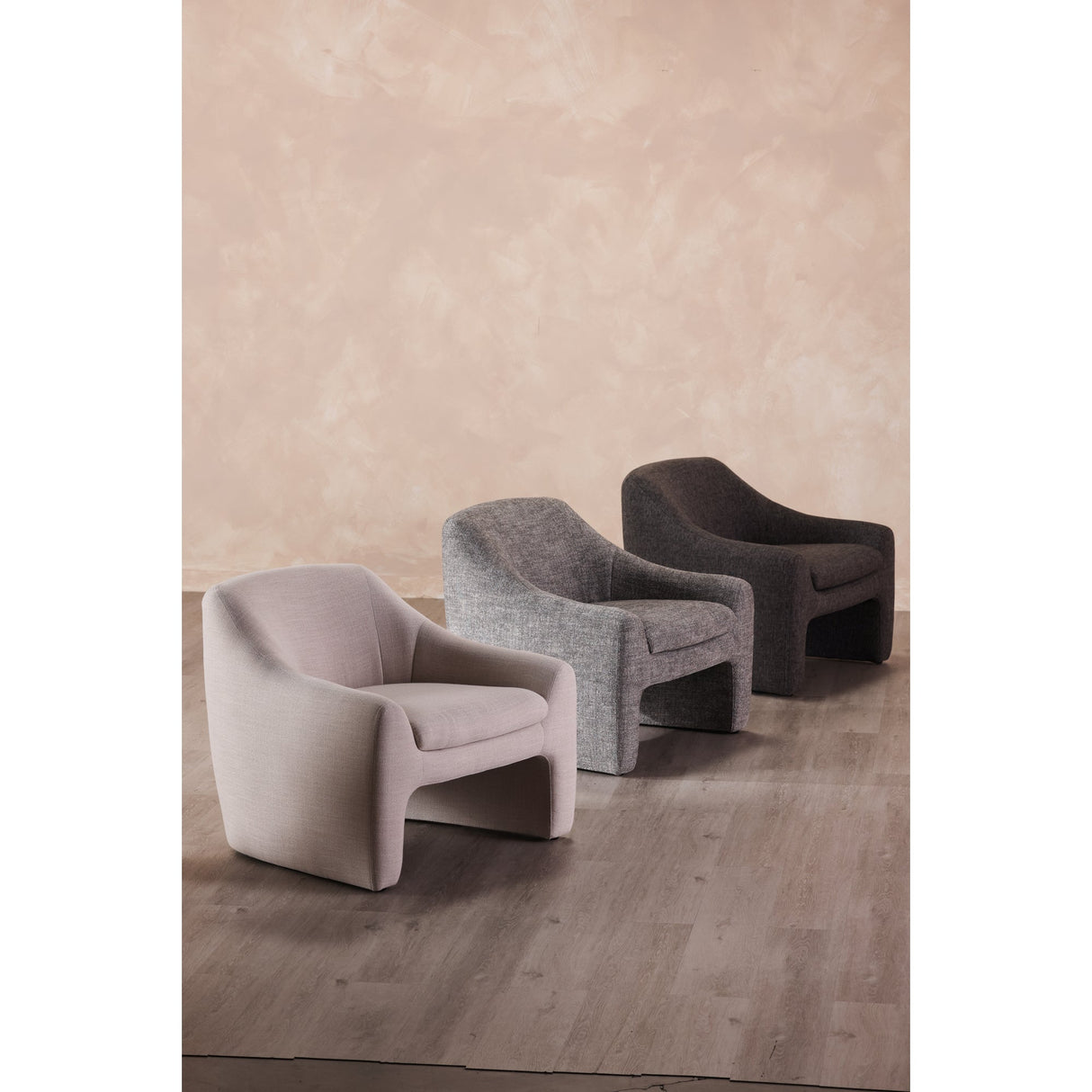 Kenzie Shadowed Grey Accent Chair by Moe's Home at Eve Furniture