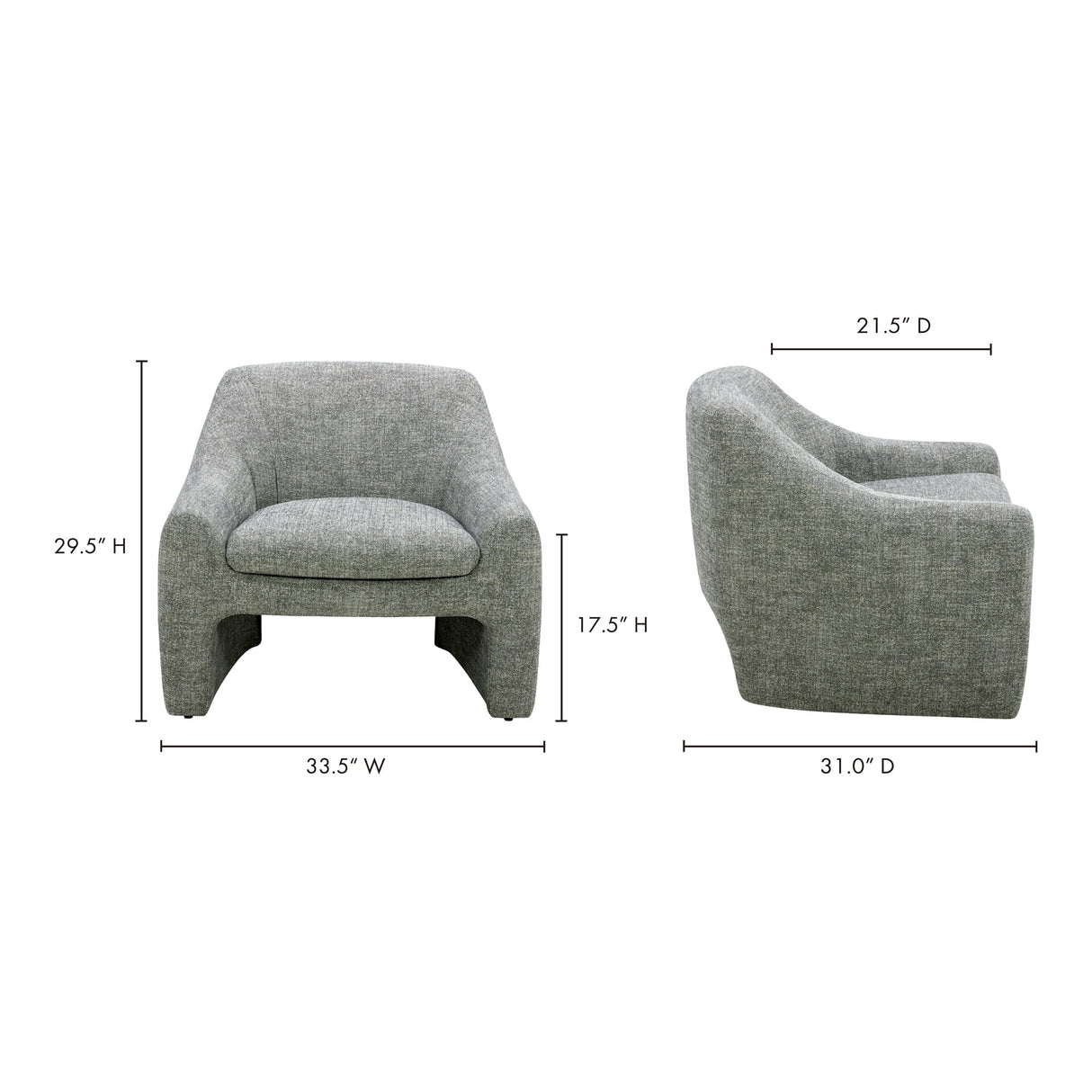Kenzie Slated Moss Accent Chair by Moe's Home at Eve Furniture