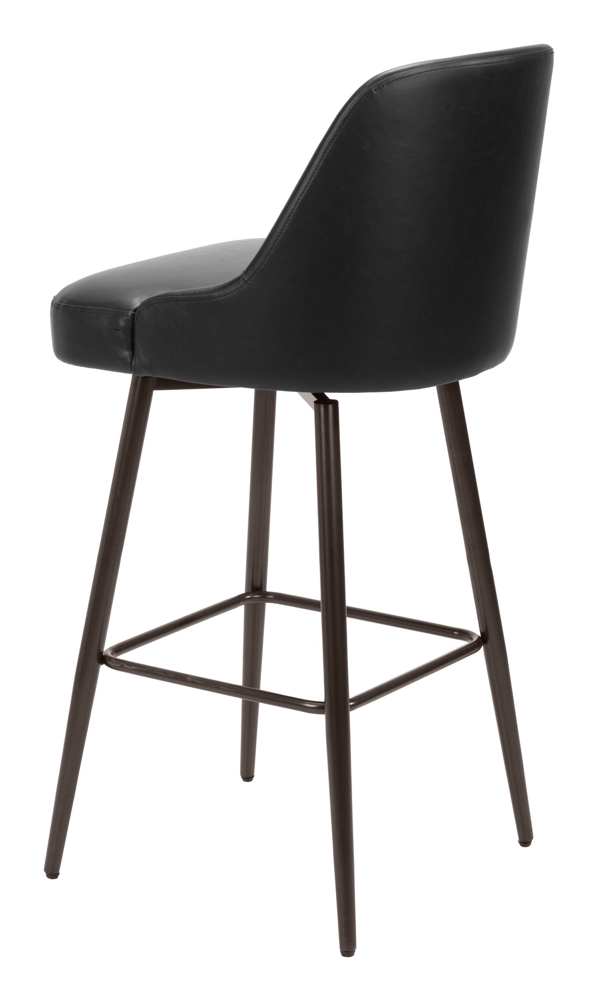 Keppel Black & Bronze Swivel Barstool by Zuomod at Eve Furniture