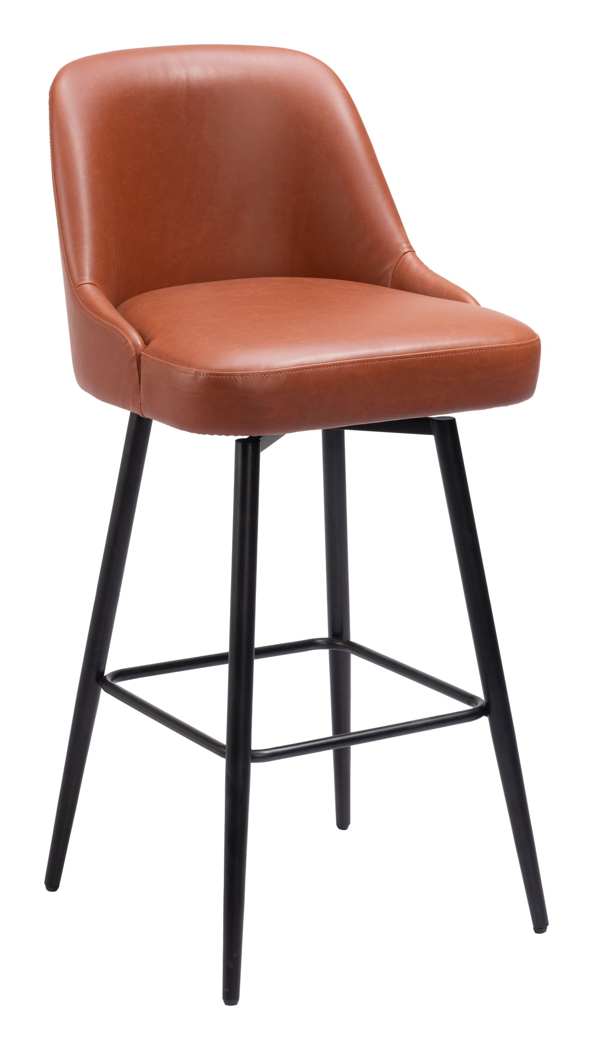 Keppel Brown Swivel Barstool by Zuomod at Eve Furniture