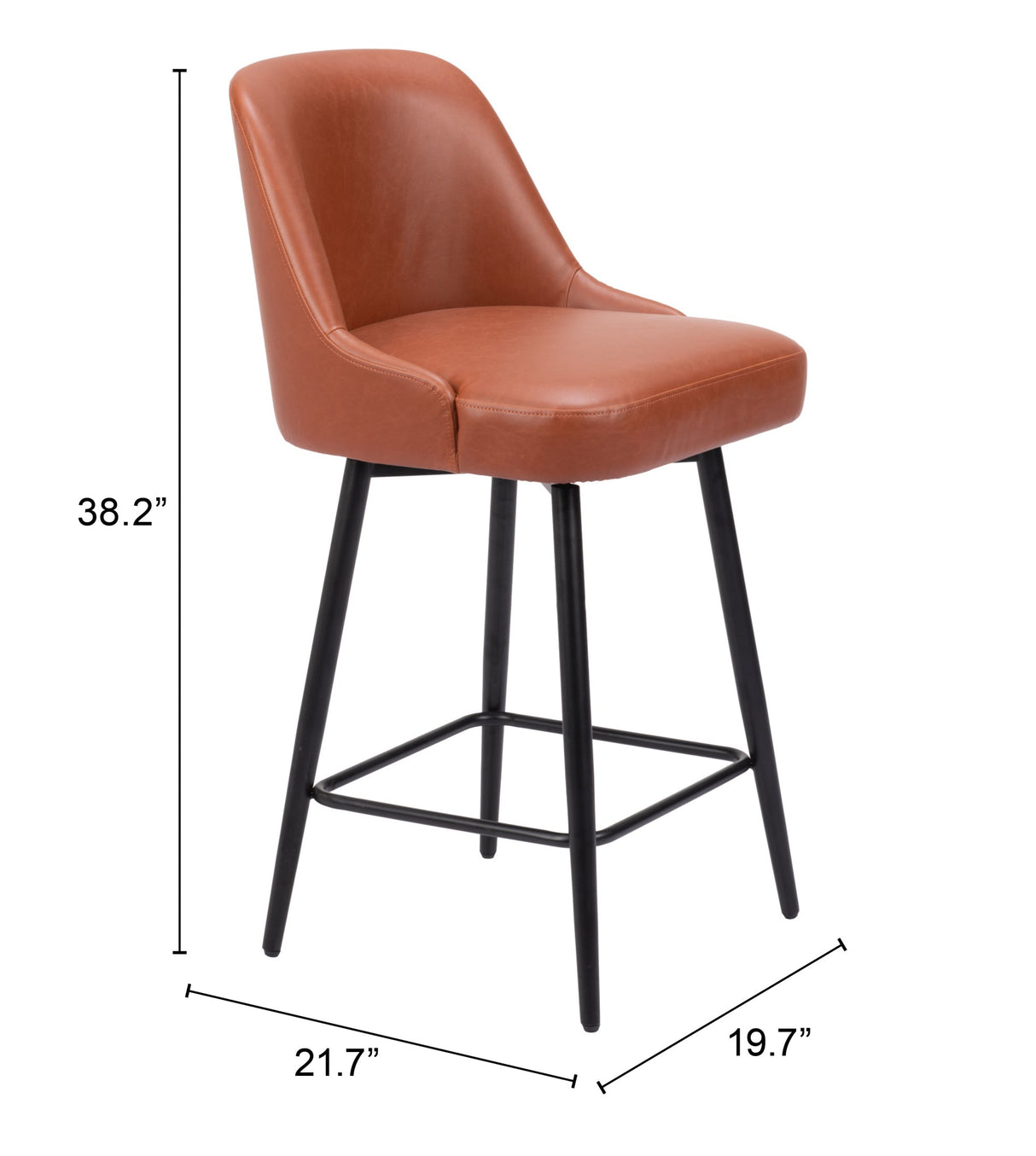 Keppel Brown Swivel Counter Stool by Zuomod at Eve Furniture