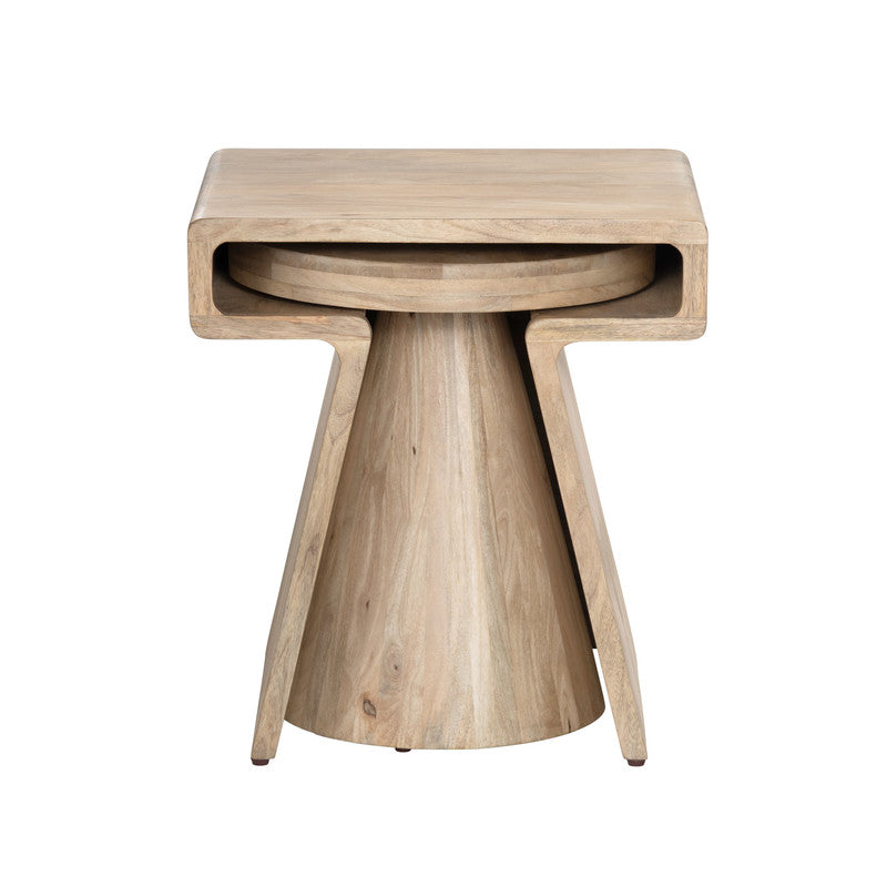 Keppler Natural Brown 2-Piece Nesting Tables by Crestview at Eve Furniture