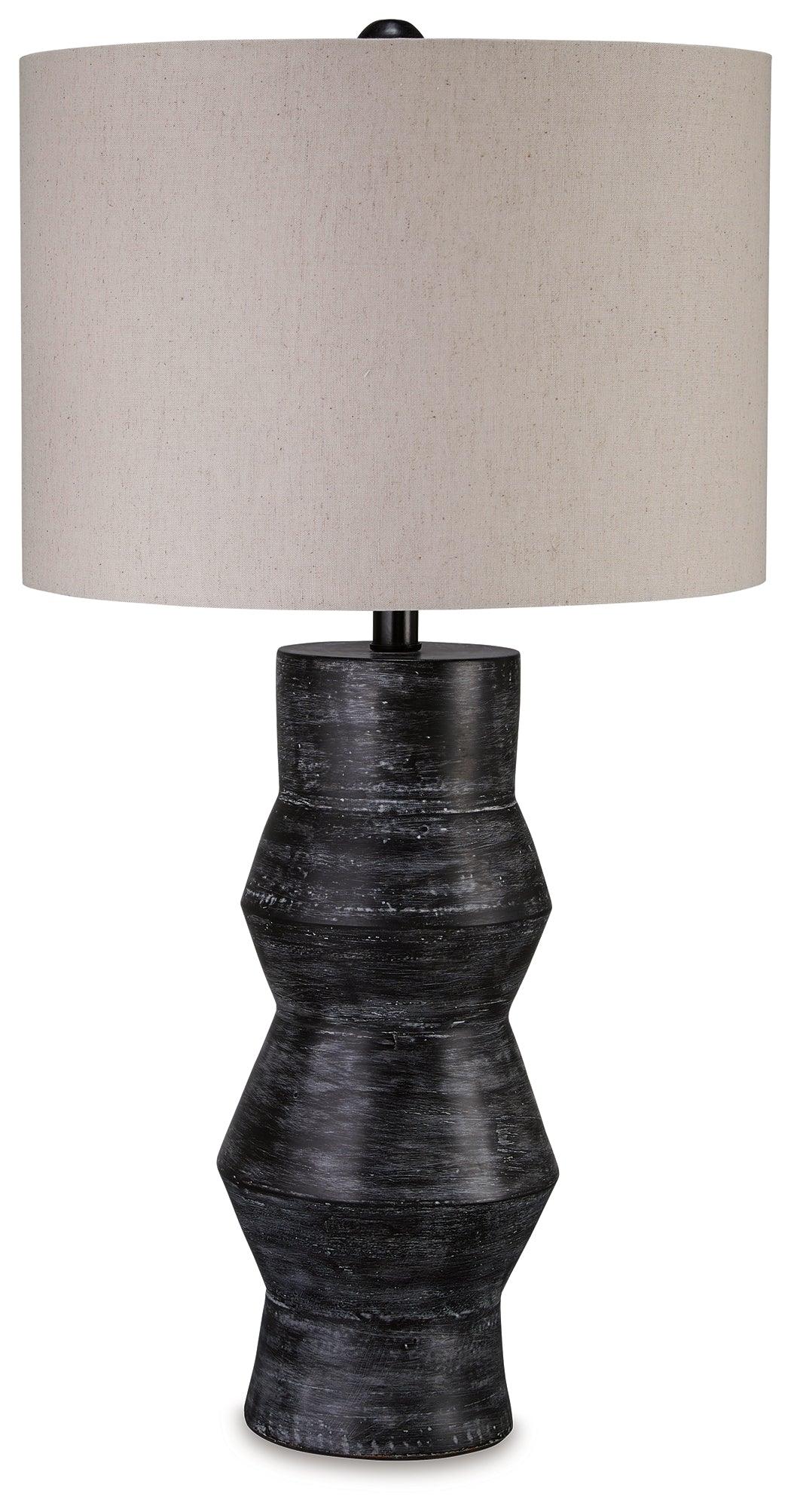 Kerbert Distressed Black Table Lamp by Ashley at Eve Furniture