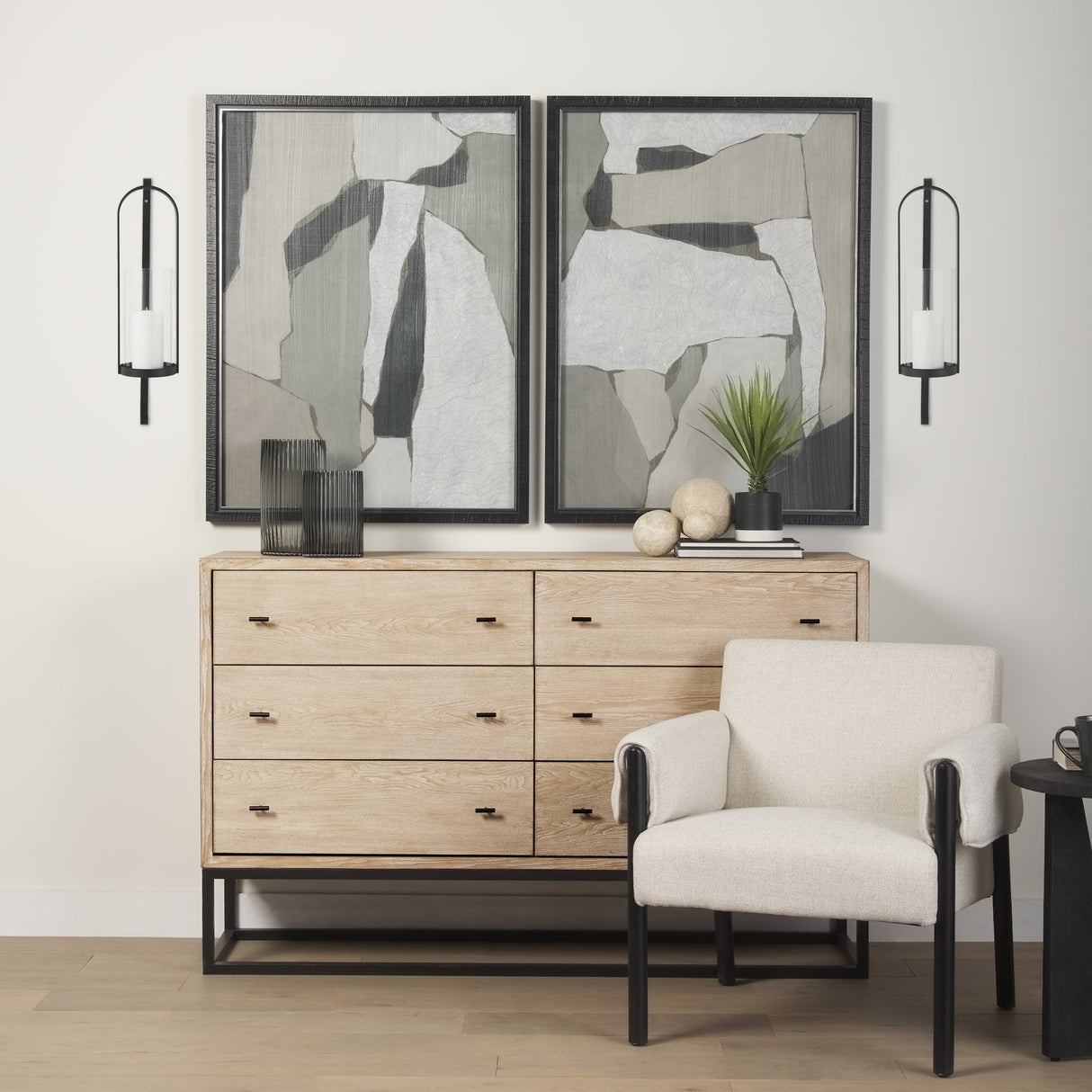 Kero Black Metal Wall Candle Holder by Mercana at Eve Furniture