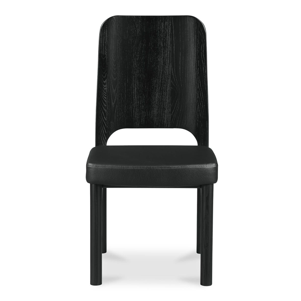 Kerr Black Dining Chair Vegan Leather (Set of 2) by MOES at Eve Furniture