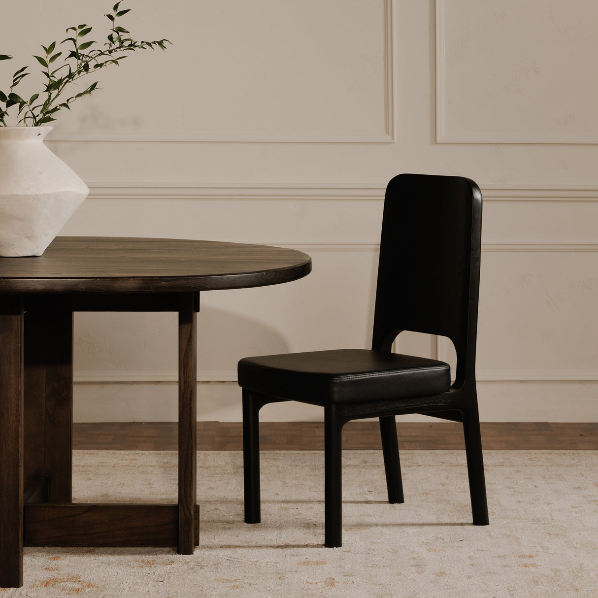 Kerr Black Dining Chair Vegan Leather (Set of 2) by MOES at Eve Furniture
