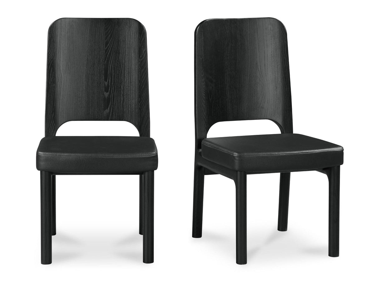 Kerr Black Dining Chair Vegan Leather (Set of 2) by MOES at Eve Furniture
