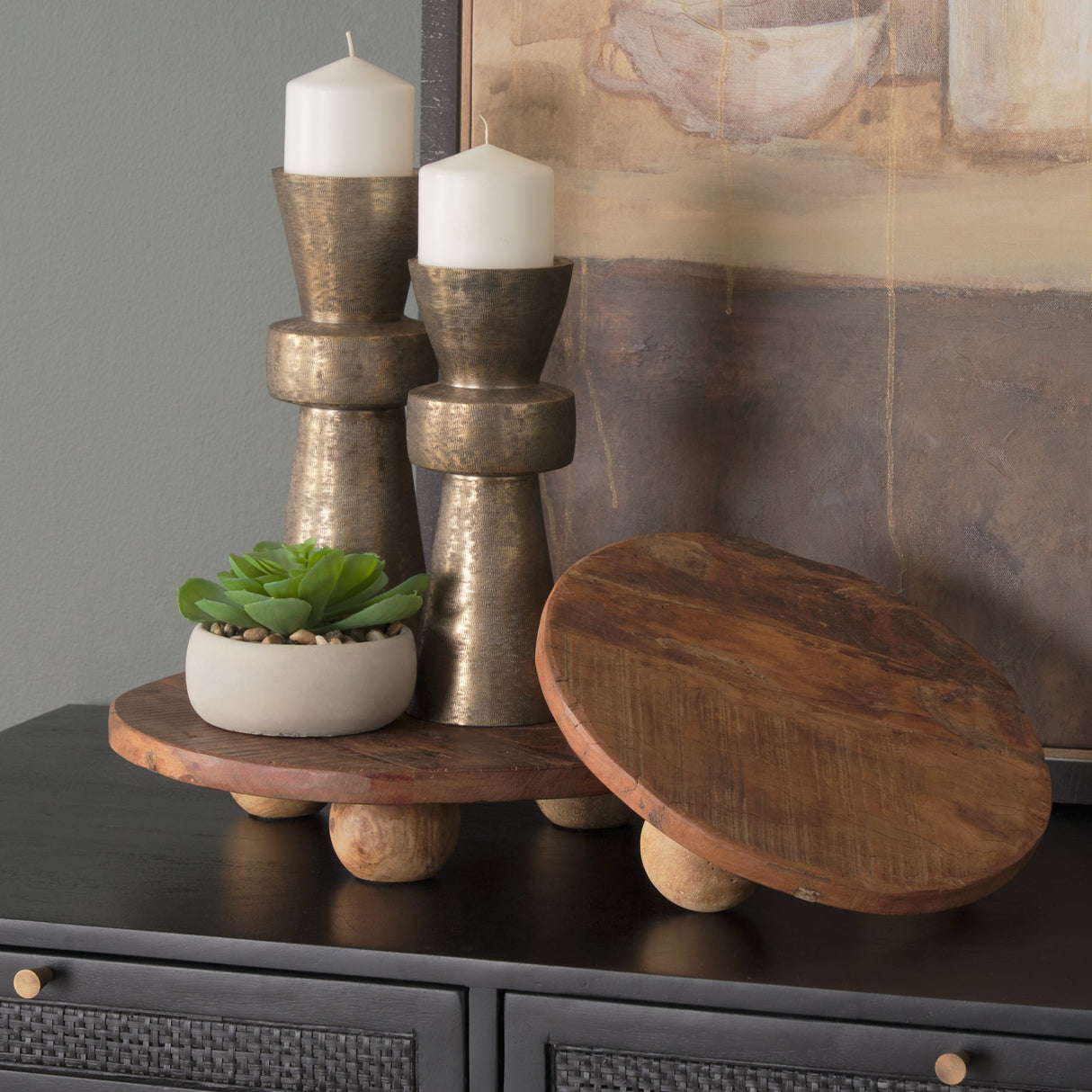 Kerra Small Solid Reclaimed Wood Tray by Mercana at Eve Furniture