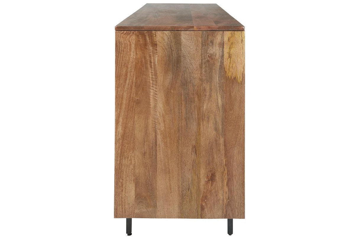 Kerrings Brown/Black/White Accent Cabinet by Ashley at Eve Furniture