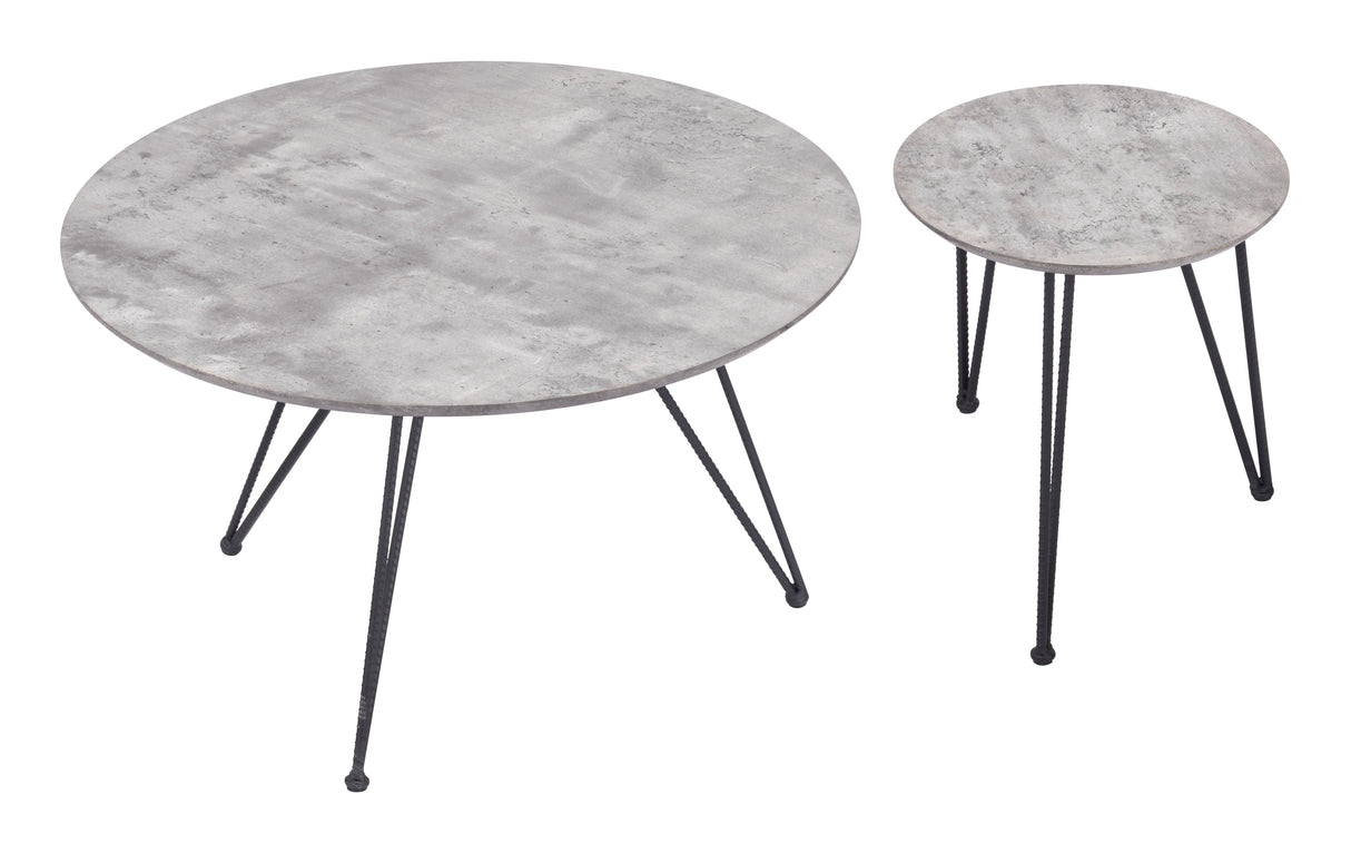 Kerris Gray & Black Coffee Table Set (2-Piece) by Zuomod at Eve Furniture