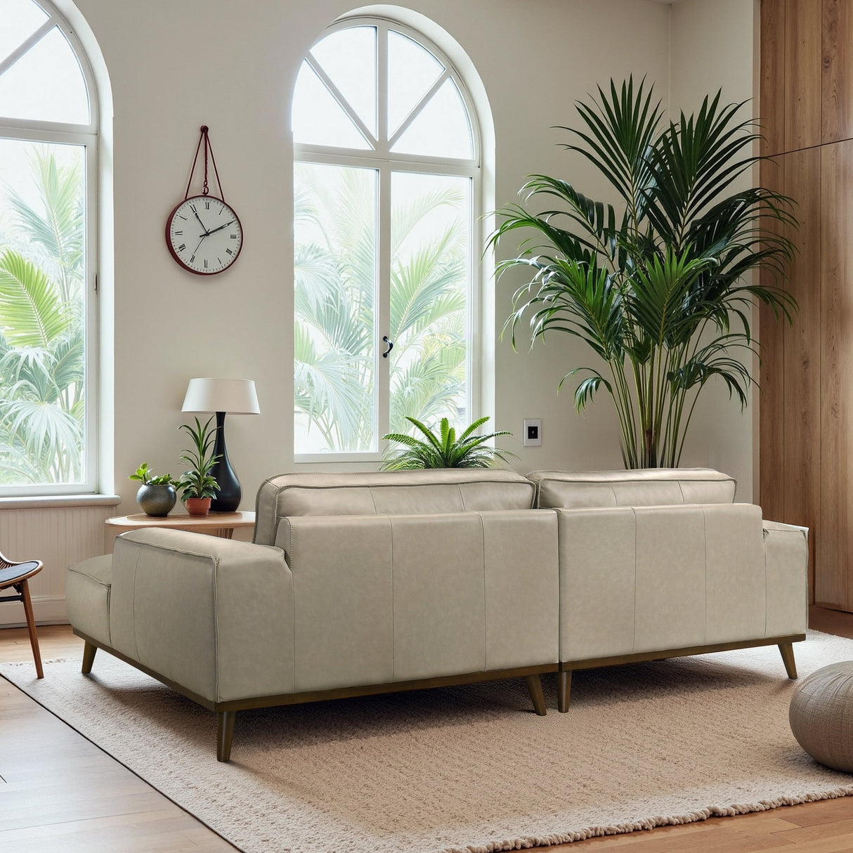 Kerrville Beige Leather Right Sectional Sofa by Ashcroft Furniture at Eve Furniture
