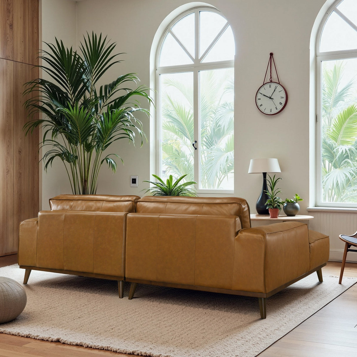 Kerrville Tan Leather Left Sectional Sofa by Ashcroft Imports at Eve Furniture