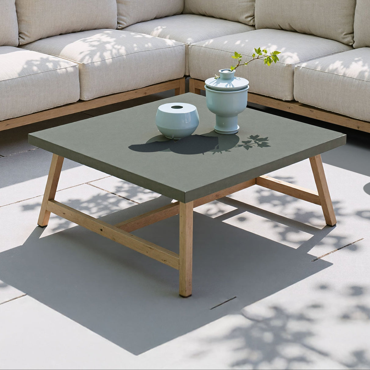 Kert Gray Outdoor Coffee Table by Zuomod at Eve Furniture