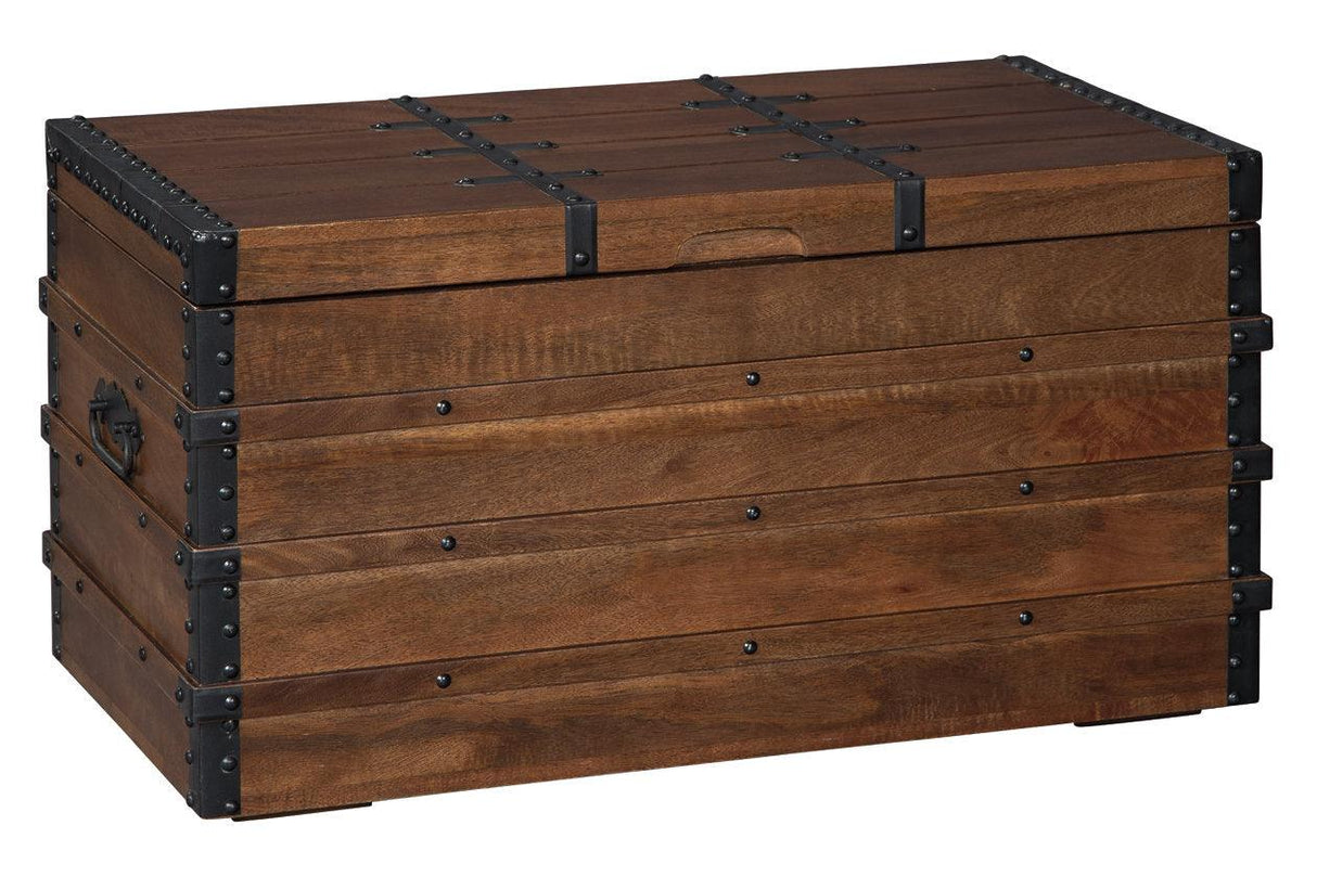 Kettleby Brown Storage Trunk by Ashley at Eve Furniture