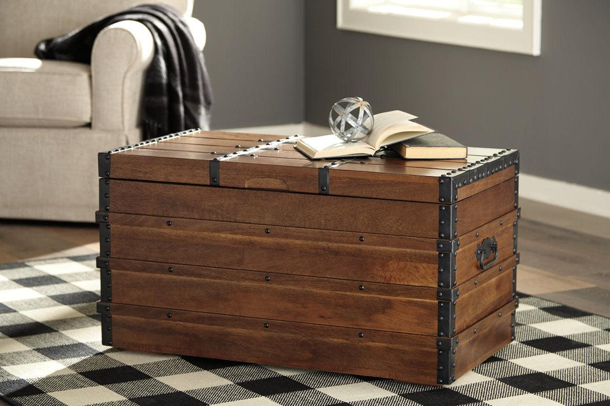 Kettleby Brown Storage Trunk by Ashley at Eve Furniture