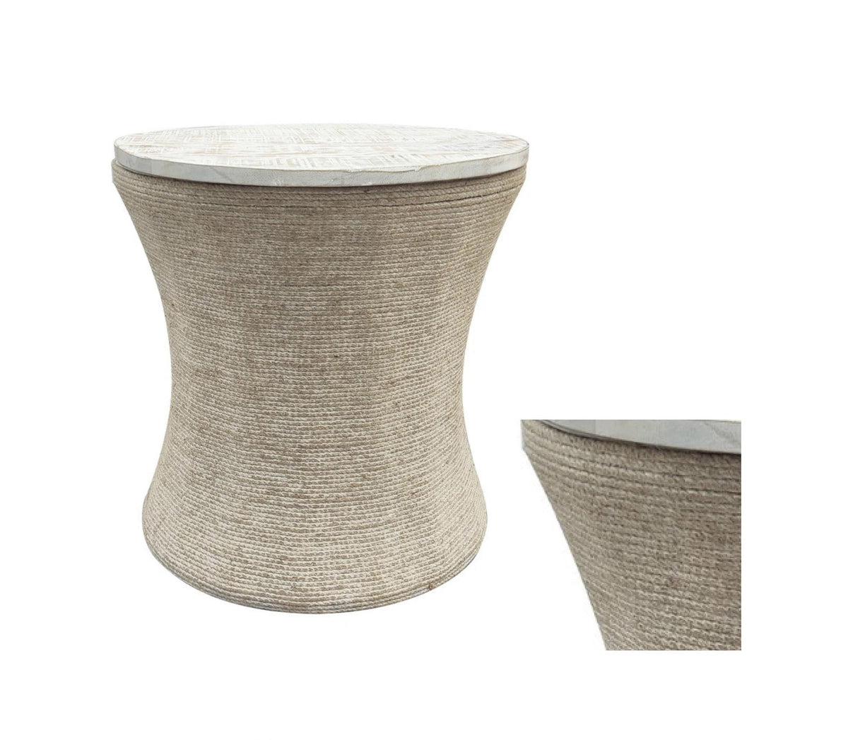 Key Largo Tan/White End Table by Crestview at Eve Furniture