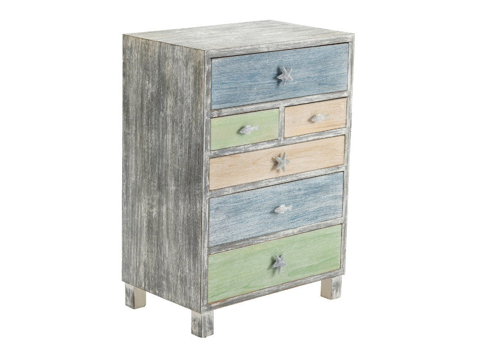 Key West Gray/Blue Chest by Crestview at Eve Furniture