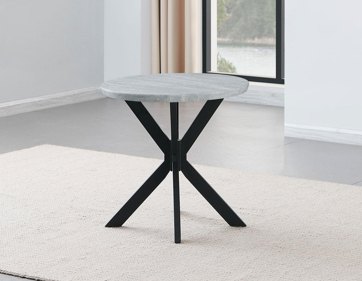 Keyla Faux-Marble Round End Table by Steve Silver at Eve Furniture