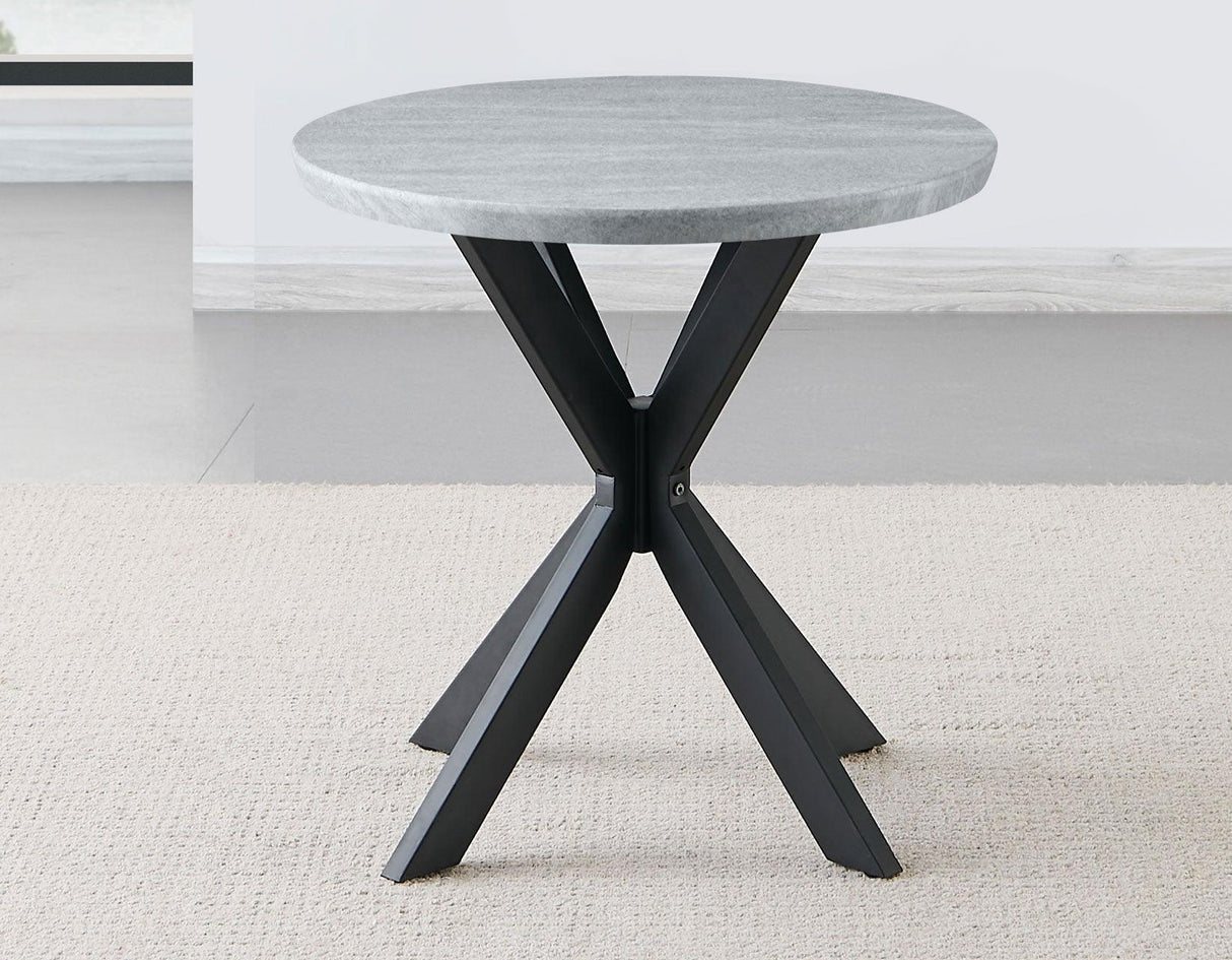 Keyla Faux-Marble Round End Table by Steve Silver at Eve Furniture