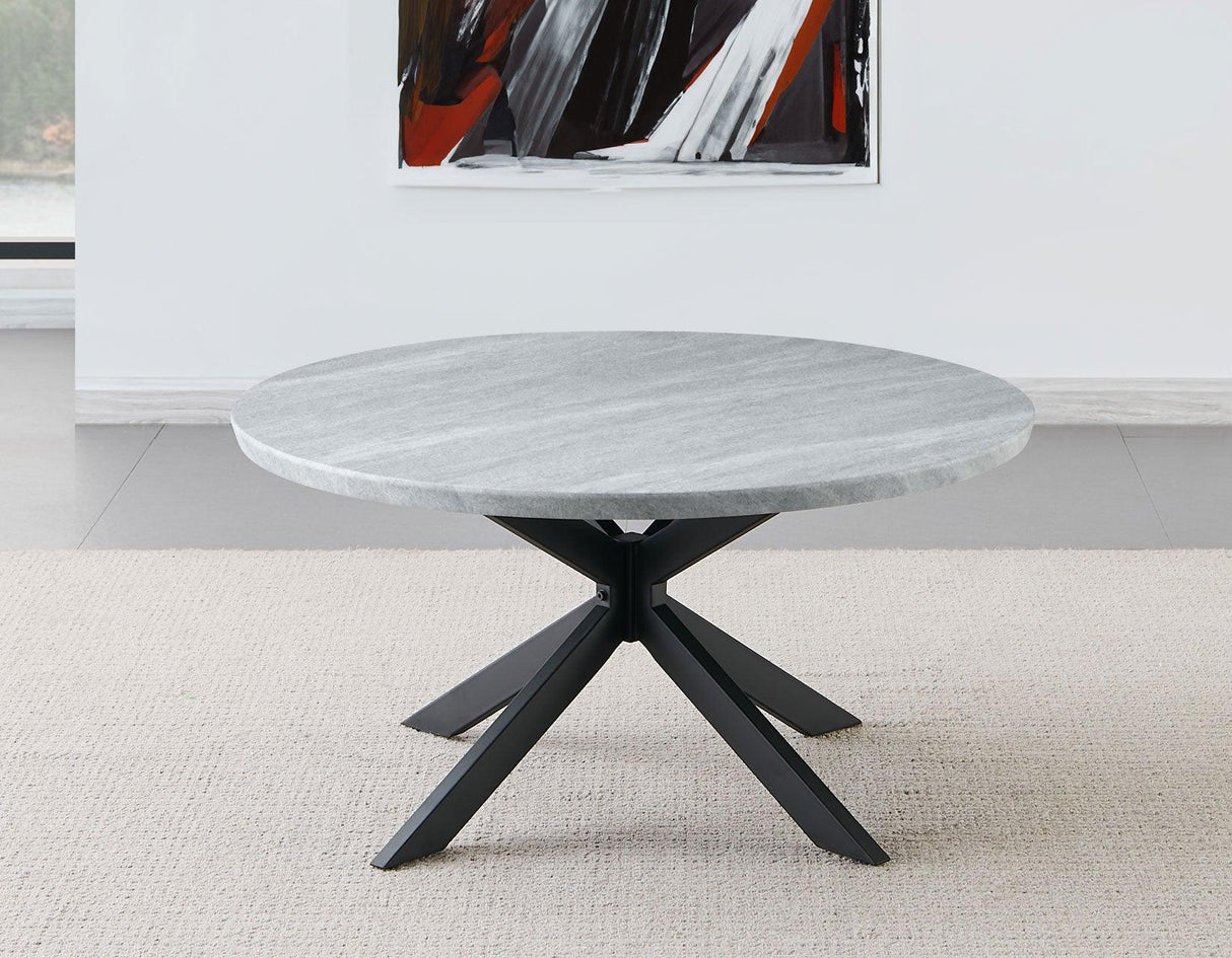 Keyla Faux-Marble Round Cocktail Table by Steve Silver at Eve Furniture