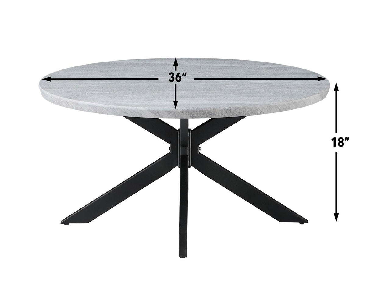 Keyla Faux-Marble Round Cocktail Table by Steve Silver at Eve Furniture