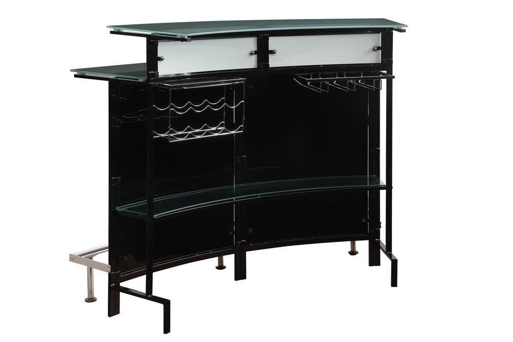 Keystone Black Glass Top Bar Unit by Coaster at Eve Furniture