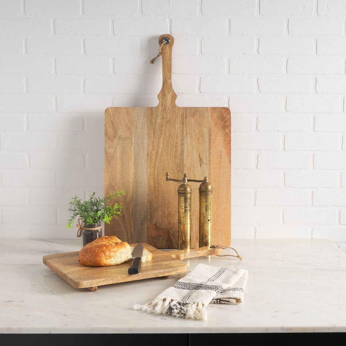 Khana Natural Solid Wood Square Serving Boards by Mercana at Eve Furniture