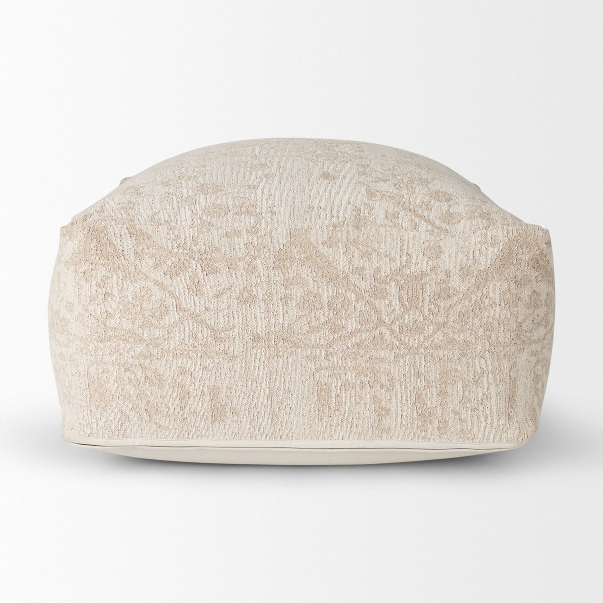 Khloe Large Cream Pouf by Mercana at Eve Furniture