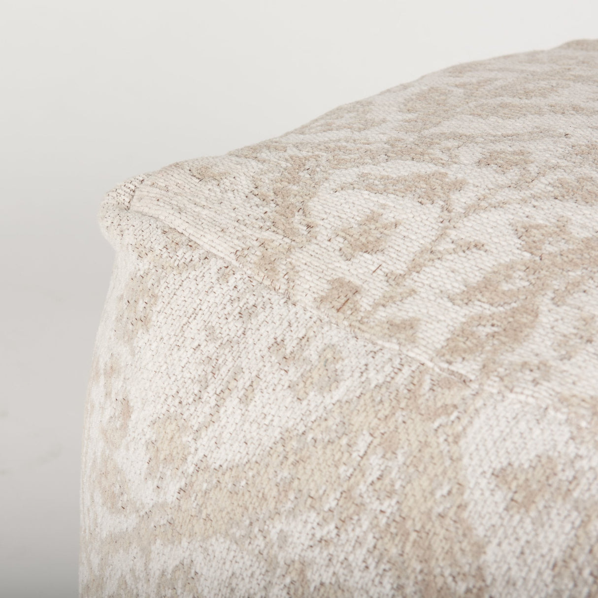 Khloe Small Cream Pouf by Mercana at Eve Furniture