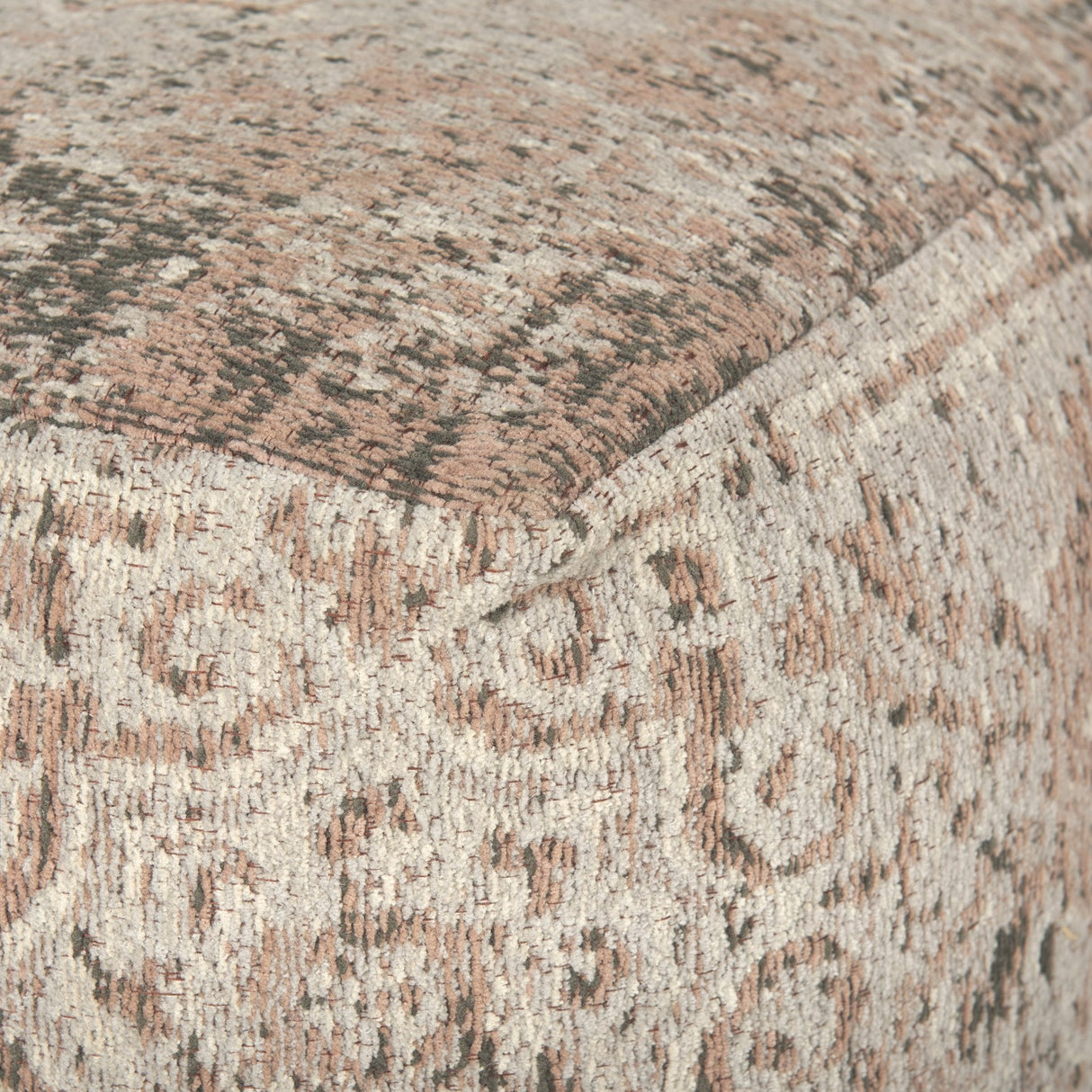 Khloe Small Taupe Pouf by Mercana at Eve Furniture