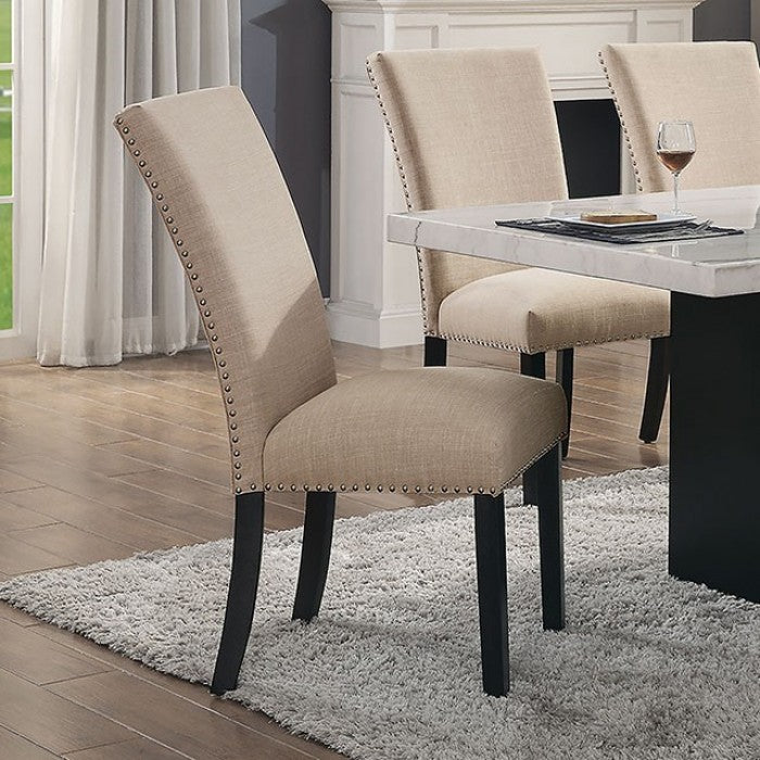 Kian Black/Beige Side Chair Set of 2 by Furniture of America at Eve Furniture