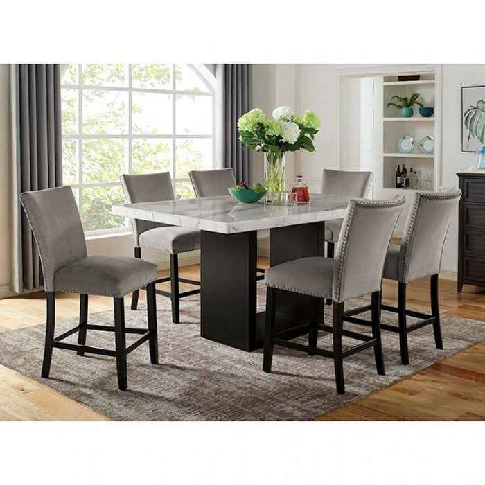 Kian White/Black 7-Piece Counter Height Set