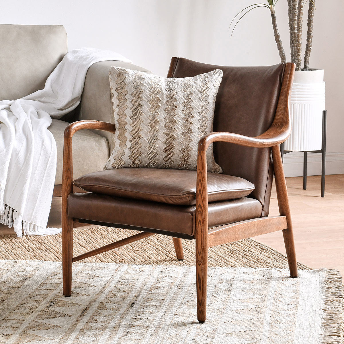 Kiannah Accent Chair - Barrel Brown by Classic Home at Eve Furniture