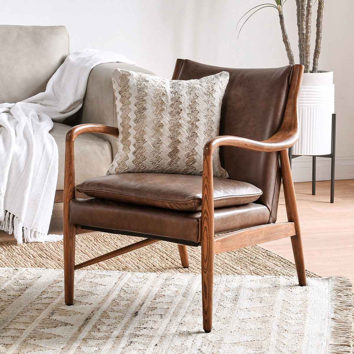 Kiannah Accent Chair - Barrel Brown by Classic Home at Eve Furniture
