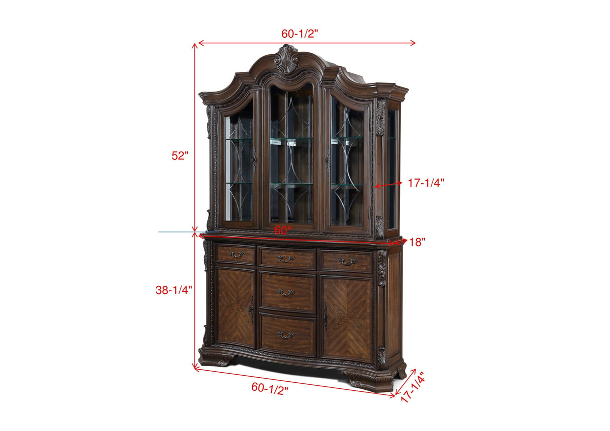 Kiera Coffee Brown China Cabinet by Crown Mark at Eve Furniture