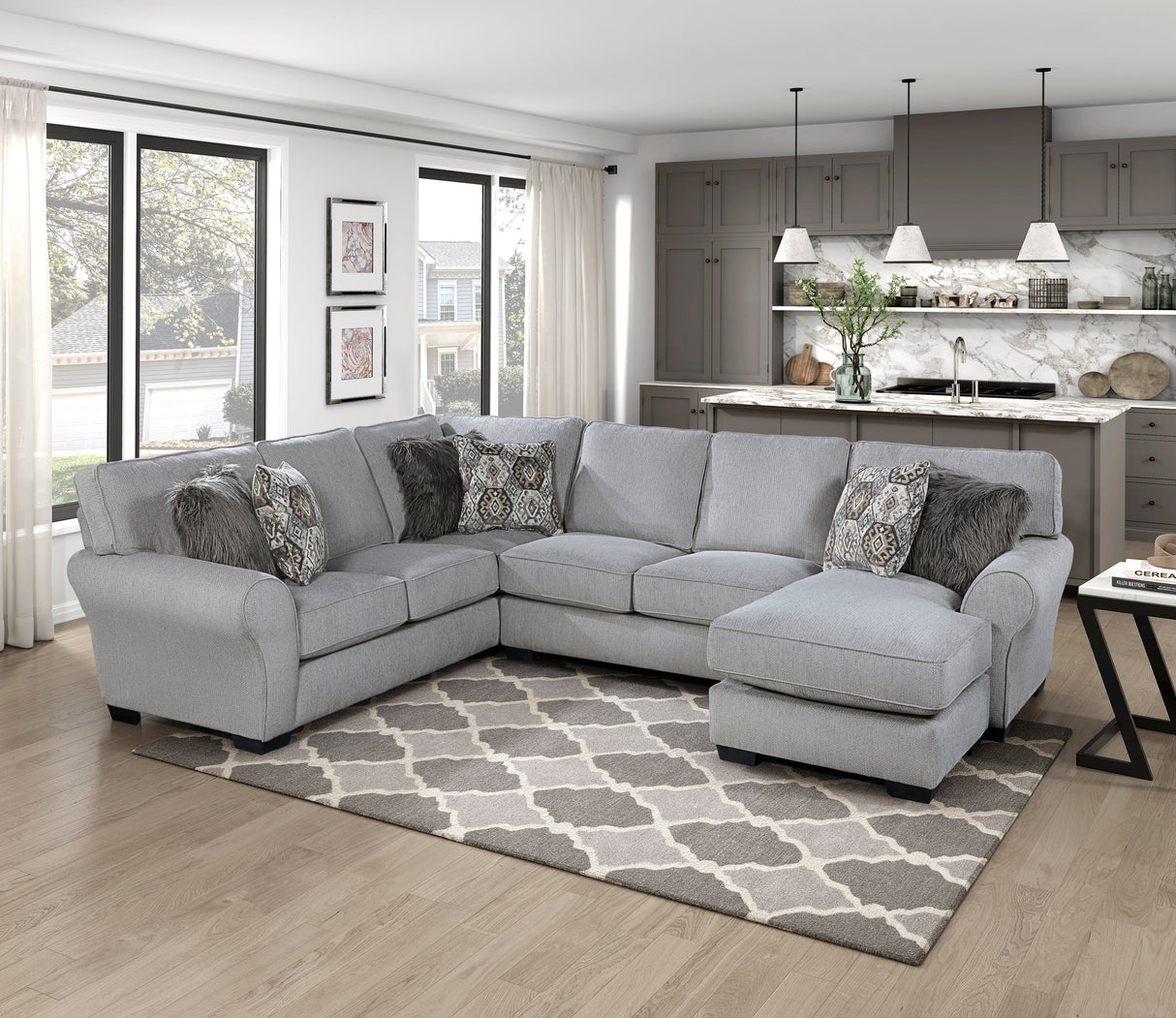 Kieran Gray 2-Piece Reversible Sectional by Homelegance at Eve Furniture