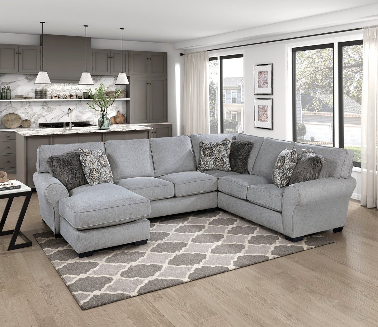 Kieran Gray 2-Piece Reversible Sectional by Homelegance at Eve Furniture
